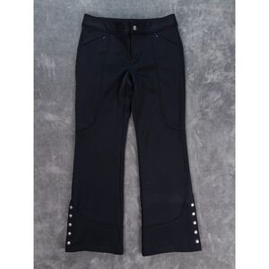 Athleta Snow Cruiser Ski Pants Black Size 10 Bootcut Snap Hem Stretch Snowpants